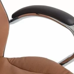 Beliani Silla De Oficina Reclinable De Poliéster Marrón Dorado/negro/plateado FORMULA 1 -Sillas Ventas undef src sa picid 187260 type whitesh image scaled