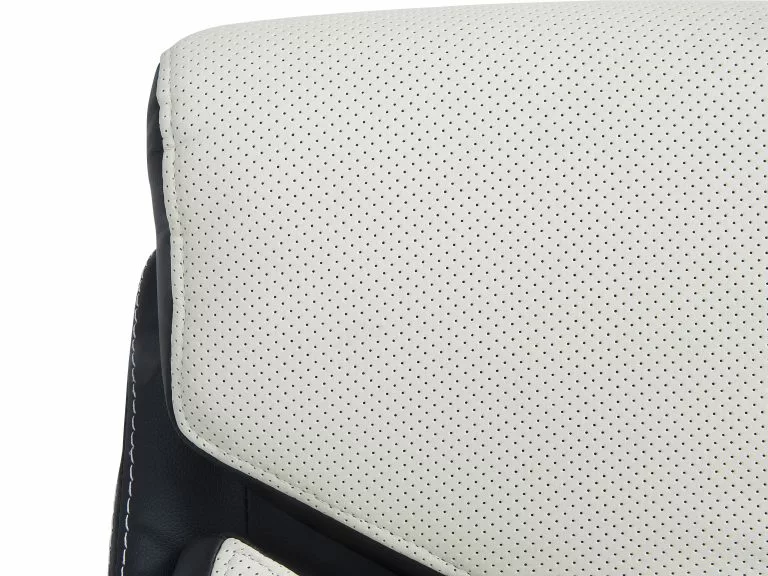 Beliani Silla De Oficina Reclinable De Poliéster Beige Claro/negro/plateado FORMULA 1 - Imagen 4