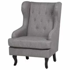 Beliani Sillón De Poliéster Gris/negro ALTA -Sillas Ventas undef src sa picid 198649 type whitesh image scaled