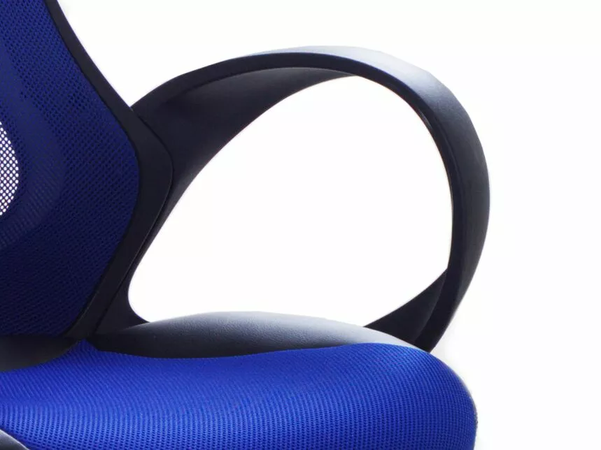 Beliani Silla De Oficina Reclinable De Poliéster Azul Marino/negro/plateado ICHAIR - Imagen 5