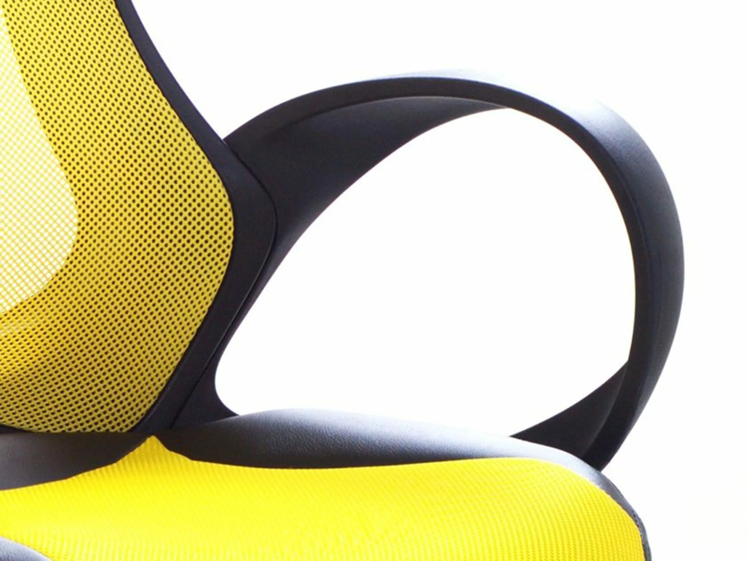 Beliani Silla De Oficina Reclinable De Poliéster Amarillo/negro/plateado ICHAIR - Imagen 5