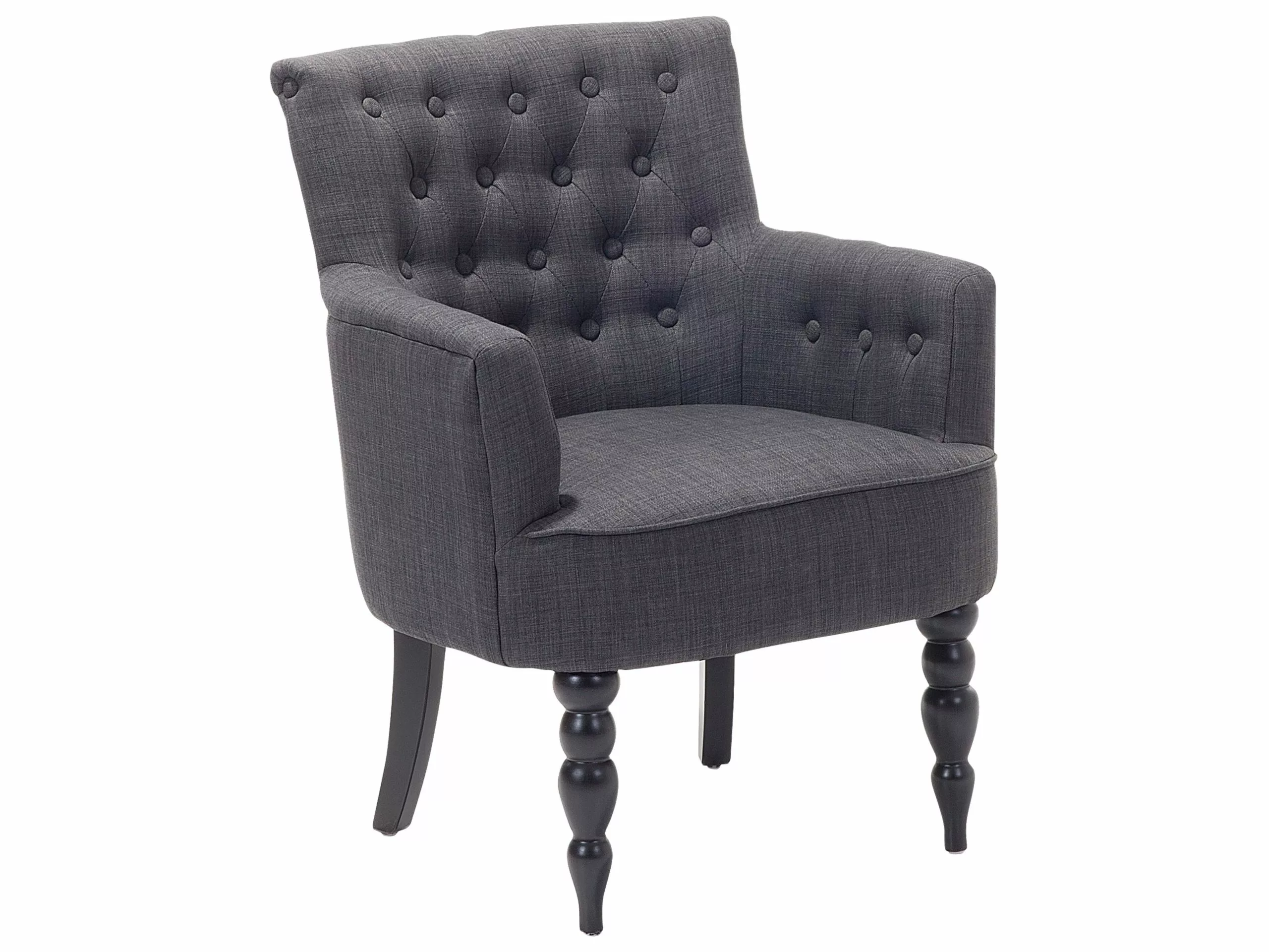 Beliani Sillón Tapizado Gris Oscuro ALESUND