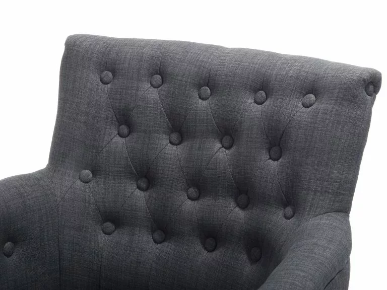 Beliani Sillón Tapizado Gris Oscuro ALESUND - Imagen 4