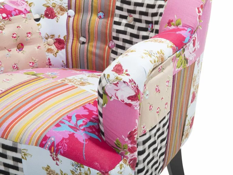 Beliani Sillón Patchwork Multicolor MANDAL - Imagen 6
