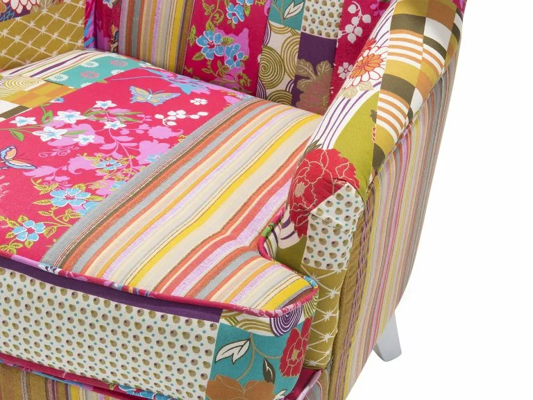 Beliani Sillón Tapizado Patchwork Multicolor MOLDE 7 Beliani Sillón Tapizado Patchwork Multicolor MOLDE - Imagen 5