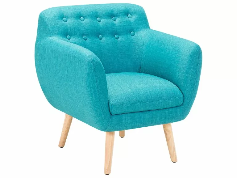 Beliani Sillón Tapizado Azul MELBY 2 Beliani Sillón Tapizado Azul MELBY