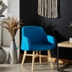 Beliani Sillón De Poliéster Azul Turquesa YSTAD -Sillas Ventas undef src sa picid 608477 type color image scaled