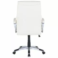 Beliani Silla De Oficina Reclinable De Piel Sintética Blanco Crema/plateado TRIUMPH -Sillas Ventas undef src sa picid 673139 type whitesh image scaled