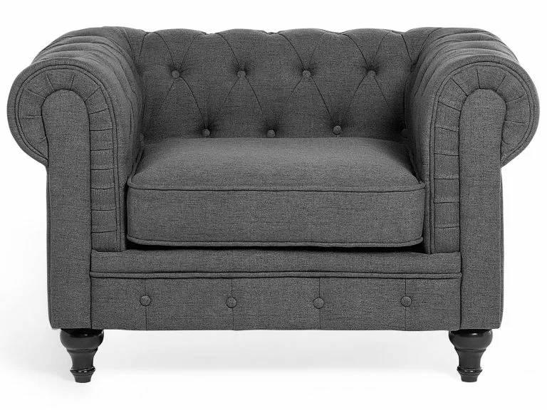Beliani Sillón Tapizado Color Gris CHESTERFIELD 7 Beliani Sillón Tapizado Color Gris CHESTERFIELD - Imagen 5