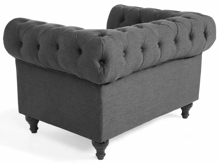 Beliani Sillón Tapizado Color Gris CHESTERFIELD 10 Beliani Sillón Tapizado Color Gris CHESTERFIELD - Imagen 8