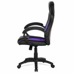 Beliani Silla De Oficina Reclinable De Piel Sintética Negro/violeta FIGHTER -Sillas Ventas undef src sa picid 677325 type whitesh image scaled