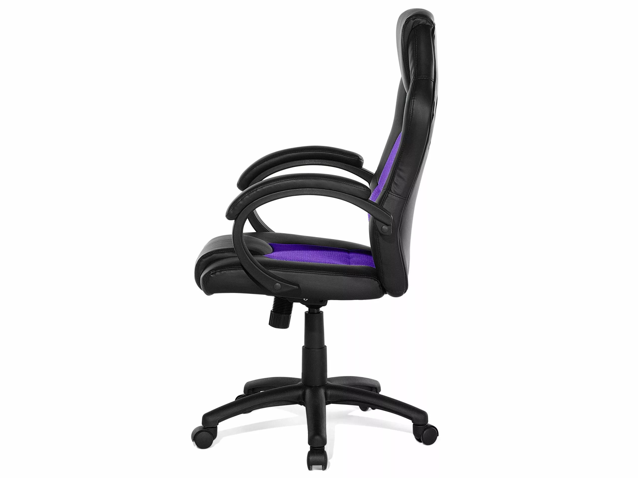 Beliani Silla De Oficina Reclinable De Piel Sintética Negro/violeta FIGHTER - Imagen 4