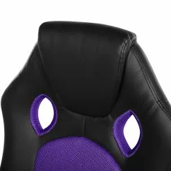 Beliani Silla De Oficina Reclinable De Piel Sintética Negro/violeta FIGHTER -Sillas Ventas undef src sa picid 677327 type whitesh image scaled