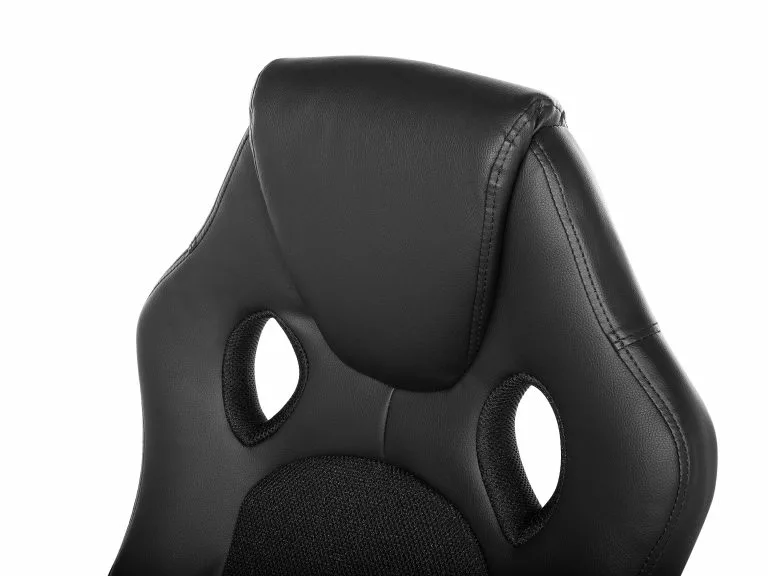 Beliani Silla De Oficina Reclinable De Piel Sintética Negro/gris Oscuro FIGHTER - Imagen 7