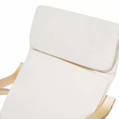 Beliani Silla Mecedora De Poliéster Beige Crema/madera Clara WESTON -Sillas Ventas undef src sa picid 679247 type whitesh image scaled