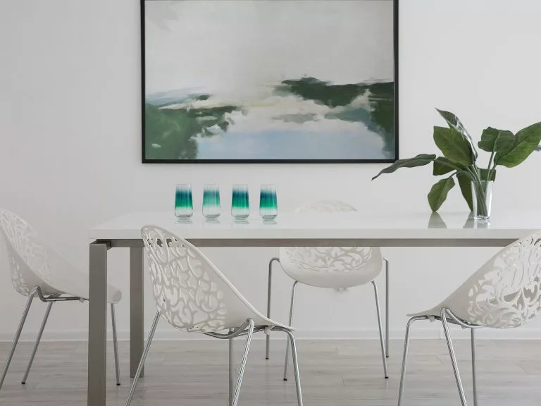 Beliani Conjunto De 4 Sillas De Comedor Blancas MUMFORD - Imagen 2