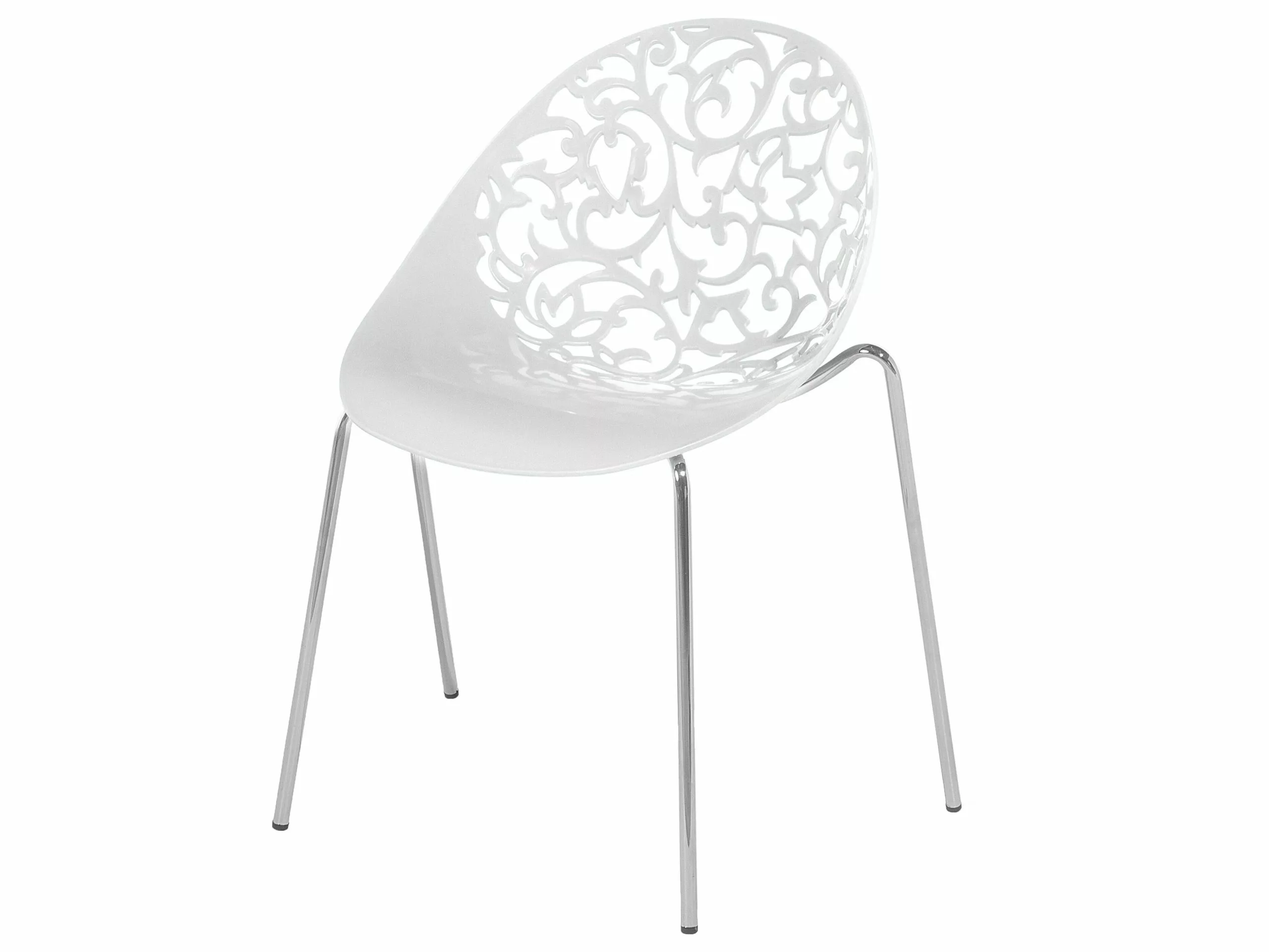 Beliani Conjunto De 4 Sillas De Comedor Blancas MUMFORD - Imagen 3