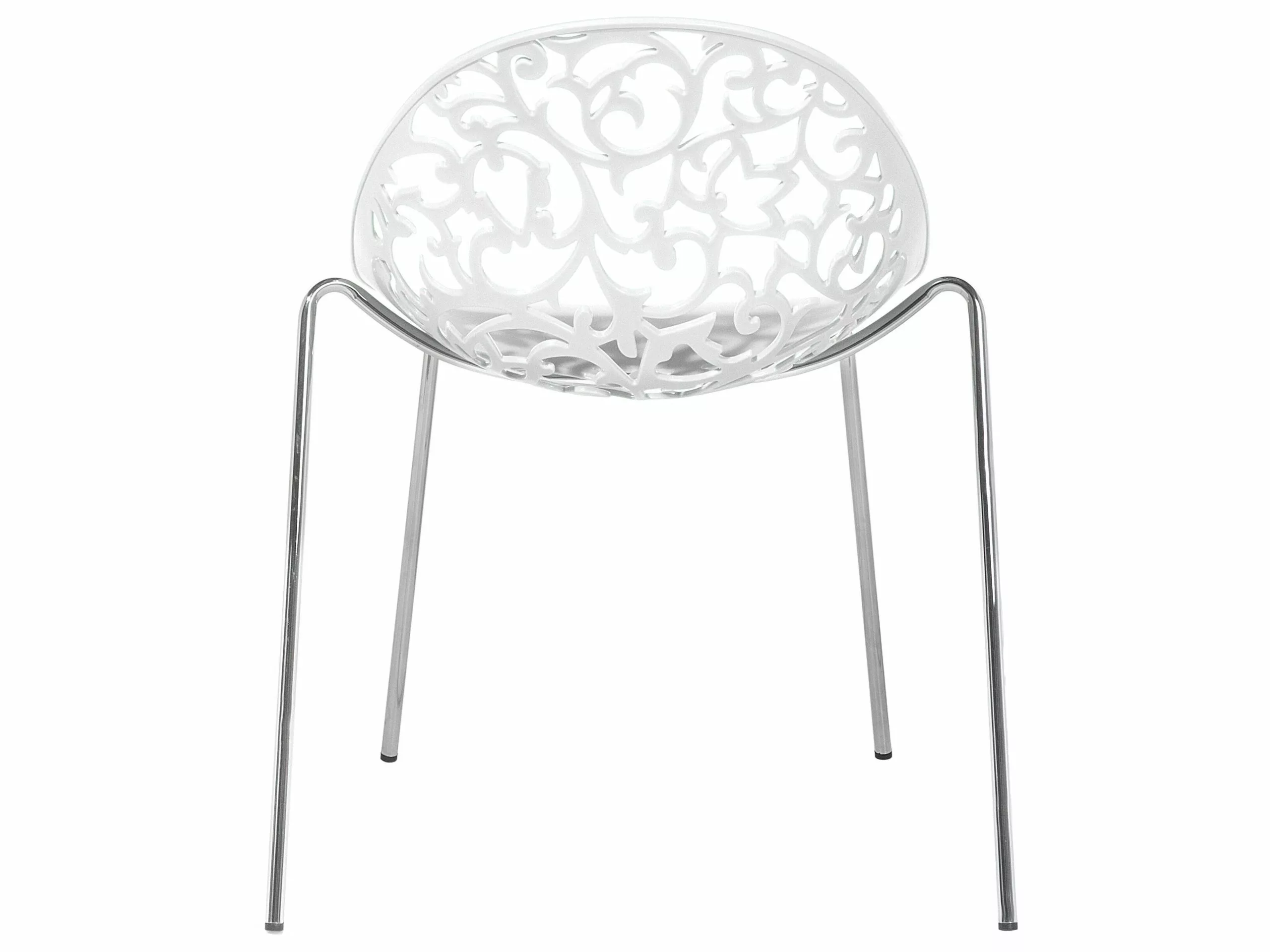 Beliani Conjunto De 4 Sillas De Comedor Blancas MUMFORD - Imagen 6