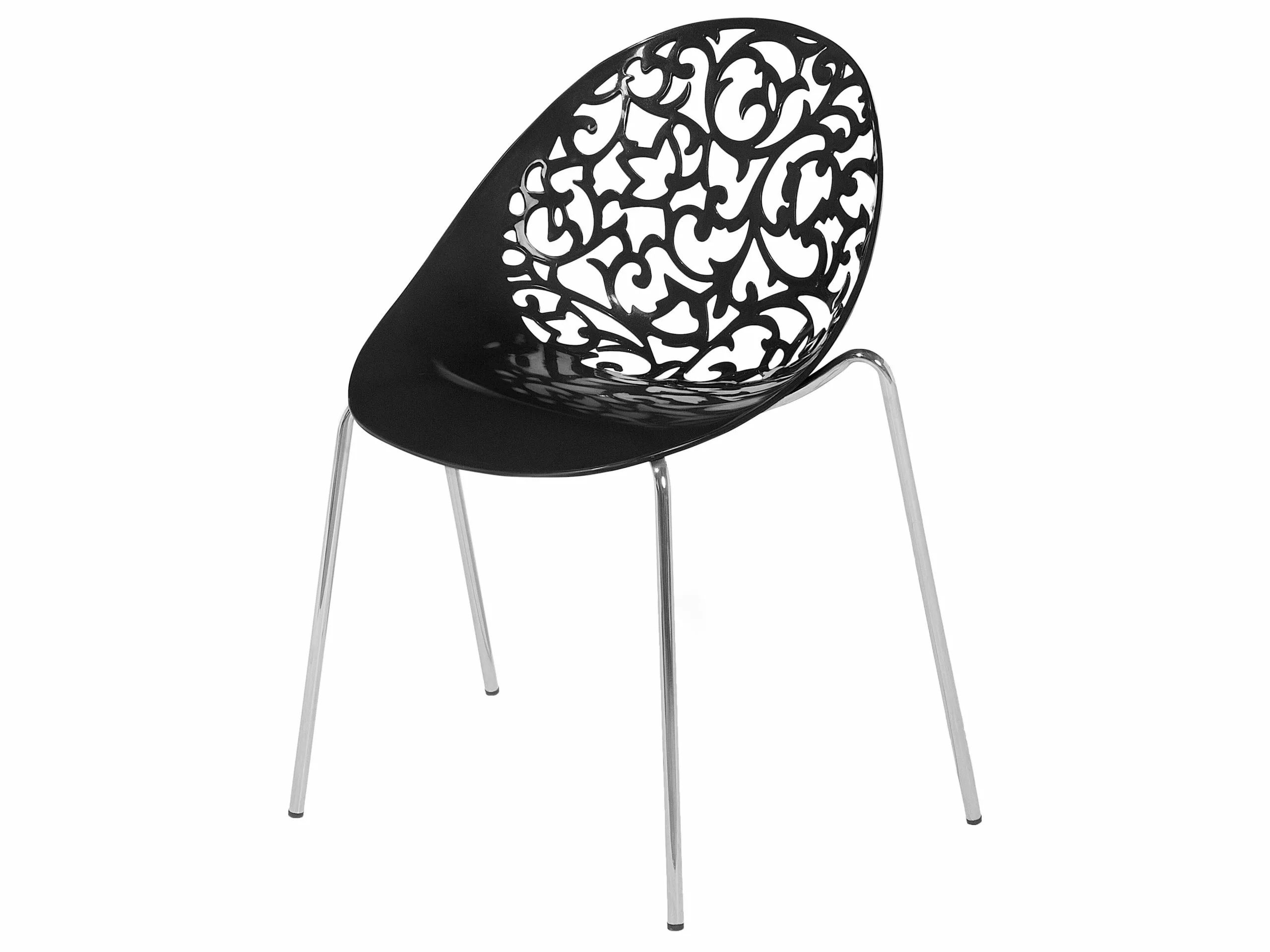 Beliani Conjunto De 4 Sillas De Comedor Negro/plateado MUMFORD - Imagen 3