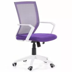 Beliani Silla De Oficina De Malla Violeta/blanco RELIEF