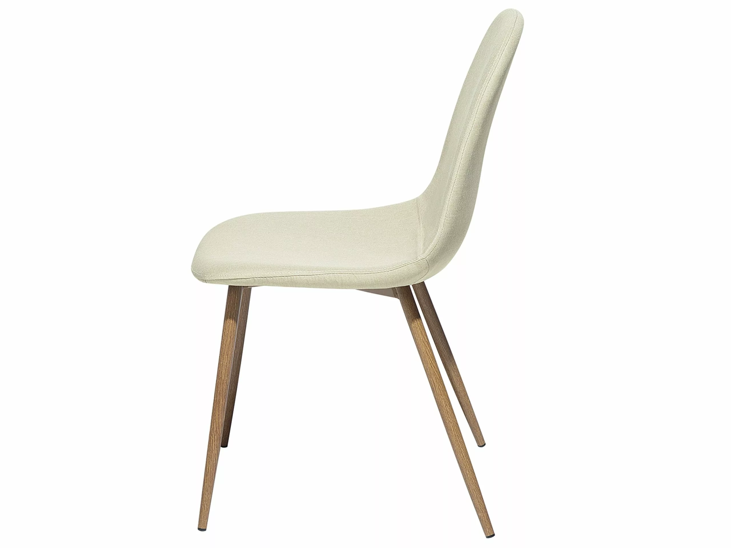 Beliani Conjunto De 2 Sillas De Comedor De Poliéster Beige Claro/madera Clara BRUCE - Imagen 5