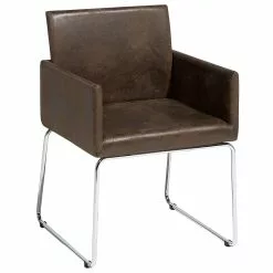 Beliani Conjunto De 2 Sillas De Comedor De Poliéster Marrón Oscuro/plateado GOMEZ -Sillas Ventas undef src sa picid 682350 type whitesh image scaled