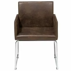 Beliani Conjunto De 2 Sillas De Comedor De Poliéster Marrón Oscuro/plateado GOMEZ -Sillas Ventas undef src sa picid 682352 type whitesh image scaled