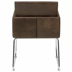 Beliani Conjunto De 2 Sillas De Comedor De Poliéster Marrón Oscuro/plateado GOMEZ -Sillas Ventas undef src sa picid 682357 type whitesh image scaled