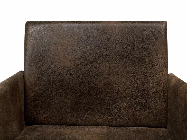 Beliani Conjunto De 2 Sillas De Comedor De Poliéster Marrón Oscuro/plateado GOMEZ - Imagen 8