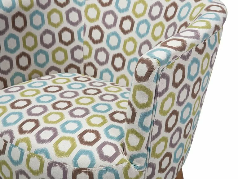 Beliani Sillón Tapizado Con Patrón Geométrico Multicolor ODENZEN - Imagen 9