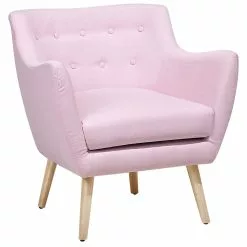 Beliani Sillón Rosa Pastel DRAMMEN