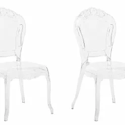 Beliani Conjunto De 2 Sillas De Comedor Transparentes VERMONT