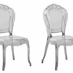 Beliani Conjunto De 2 Sillas De Comedor Negro/transparente VERMONT
