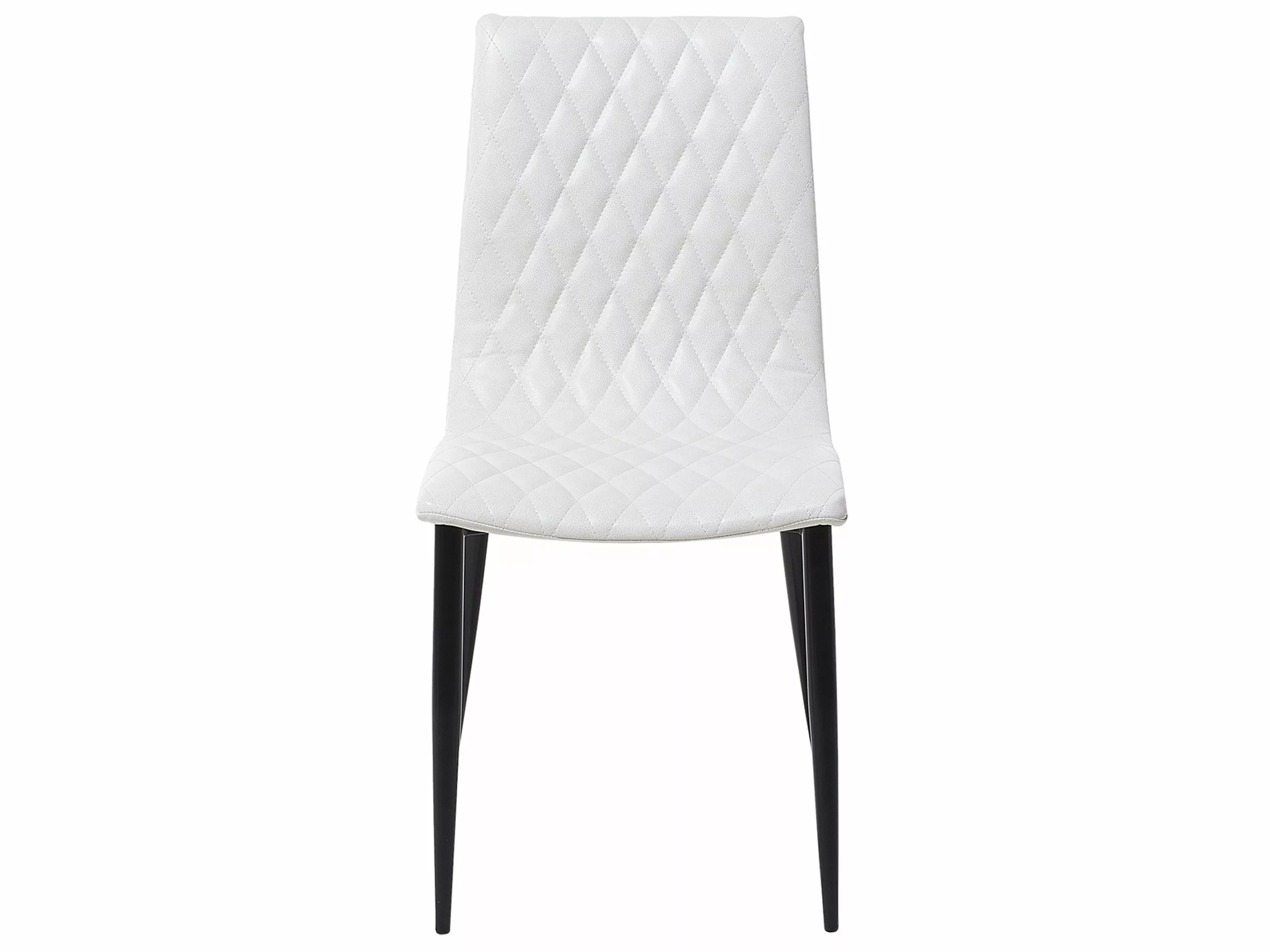 Beliani Conjunto De 2 Sillas De Comedor De Piel Sintética Blanco Crema/negro MONTANA - Imagen 4
