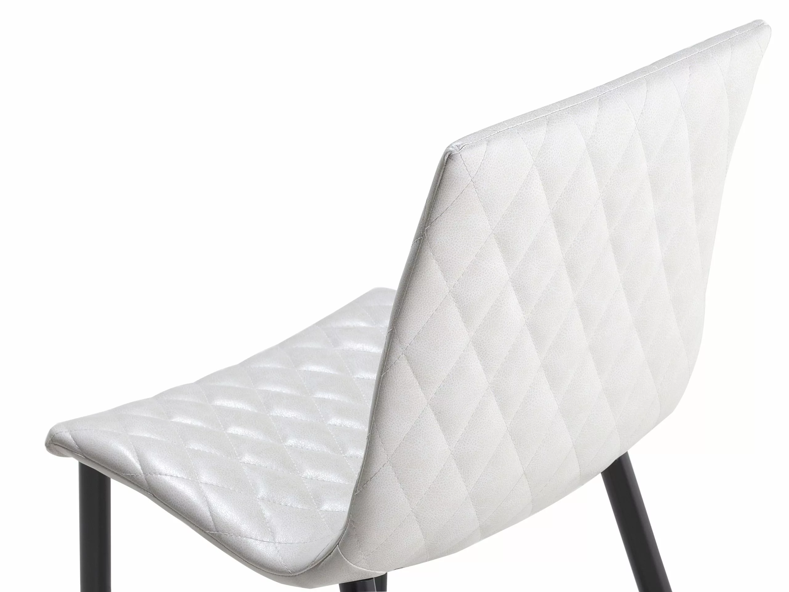 Beliani Conjunto De 2 Sillas De Comedor De Piel Sintética Blanco Crema/negro MONTANA - Imagen 10