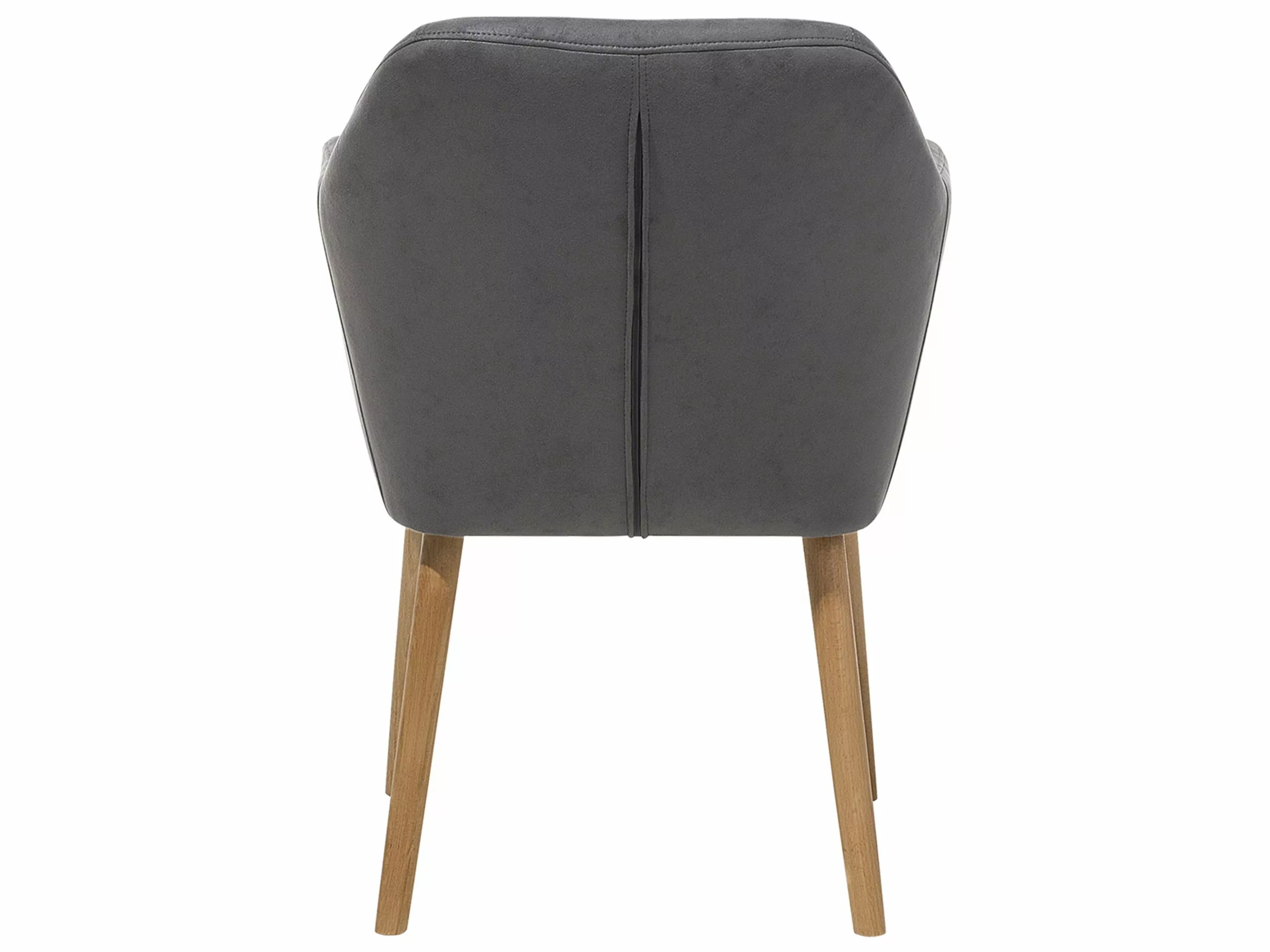 Beliani Silla De Comedor De Piel Sintética Gris/madera Clara YORKVILLE - Imagen 4