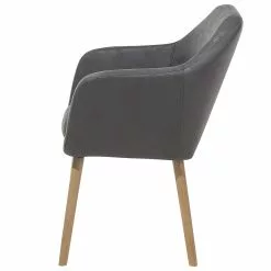 Beliani Silla De Comedor De Piel Sintética Gris/madera Clara YORKVILLE -Sillas Ventas undef src sa picid 693070 type whitesh image scaled