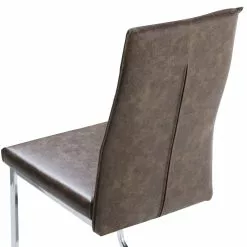 Beliani Conjunto De 2 Sillas De Comedor De Piel Sintética Marrón Claro/plateado ROCKFORD -Sillas Ventas undef src sa picid 693212 type whitesh image scaled