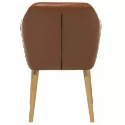 Beliani Silla De Comedor De Piel Sintética Marrón Dorado/madera Clara YORKVILLE -Sillas Ventas undef src sa picid 693227 type whitesh image scaled