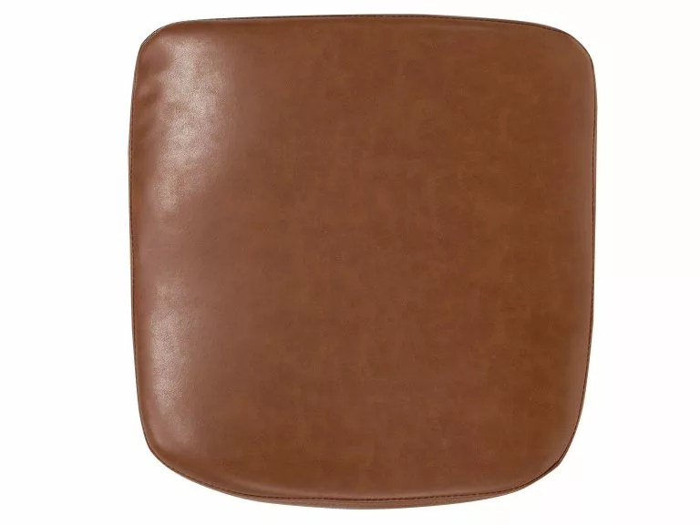 Beliani Silla De Comedor De Piel Sintética Marrón Dorado/madera Clara YORKVILLE - Imagen 9