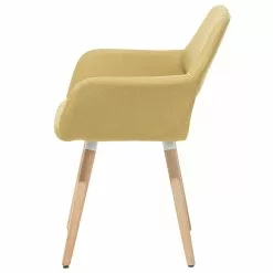 Beliani Conjunto De 2 Sillas De Comedor De Poliéster Amarillo/madera Clara CHICAGO -Sillas Ventas undef src sa picid 693737 type whitesh image scaled