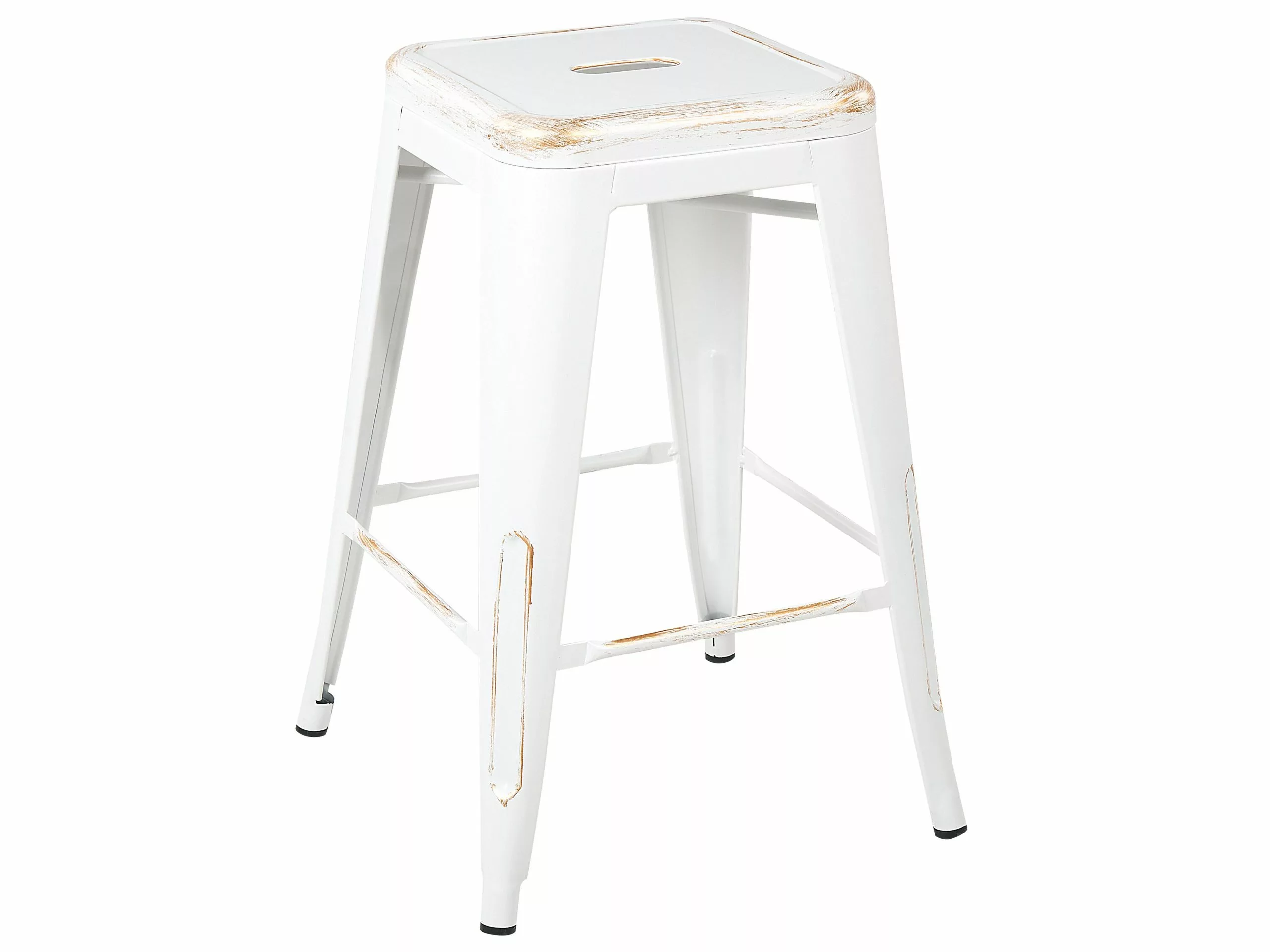 Beliani Conjunto De 2 Taburetes De Metal Blanco/dorado 60 Cm CABRILLO 6 Beliani Conjunto De 2 Taburetes De Metal Blanco/dorado 60 Cm CABRILLO - Imagen 4