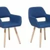 Beliani Conjunto De 2 Sillas De Comedor De Poliéster Azul Marino CHICAGO -Sillas Ventas undef src sa picid 696133 type whitesh image
