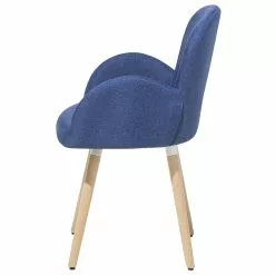 Beliani Conjunto De 2 Sillas De Comedor De Poliéster Azul Marino/madera Clara BROOKVILLE -Sillas Ventas undef src sa picid 696225 type whitesh image scaled