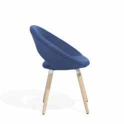 Beliani Conjunto De 2 Sillas De Comedor De Poliéster Azul Marino/madera Clara ROSLYN -Sillas Ventas undef src sa picid 696317 type whitesh image scaled