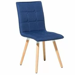 Beliani Conjunto De 2 Sillas De Comedor De Poliéster Azul Marino/madera Clara BROOKLYN -Sillas Ventas undef src sa picid 696404 type whitesh image scaled