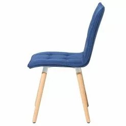 Beliani Conjunto De 2 Sillas De Comedor De Poliéster Azul Marino/madera Clara BROOKLYN -Sillas Ventas undef src sa picid 696406 type whitesh image scaled