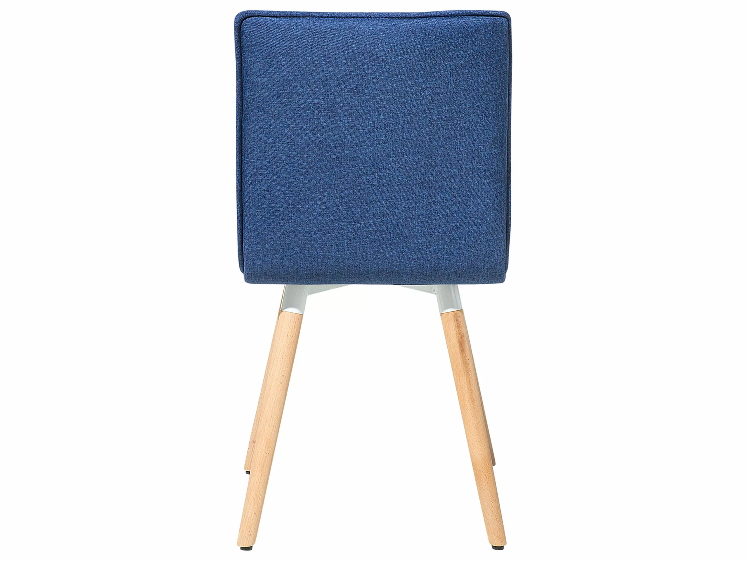 Beliani Conjunto De 2 Sillas De Comedor De Poliéster Azul Marino/madera Clara BROOKLYN - Imagen 9