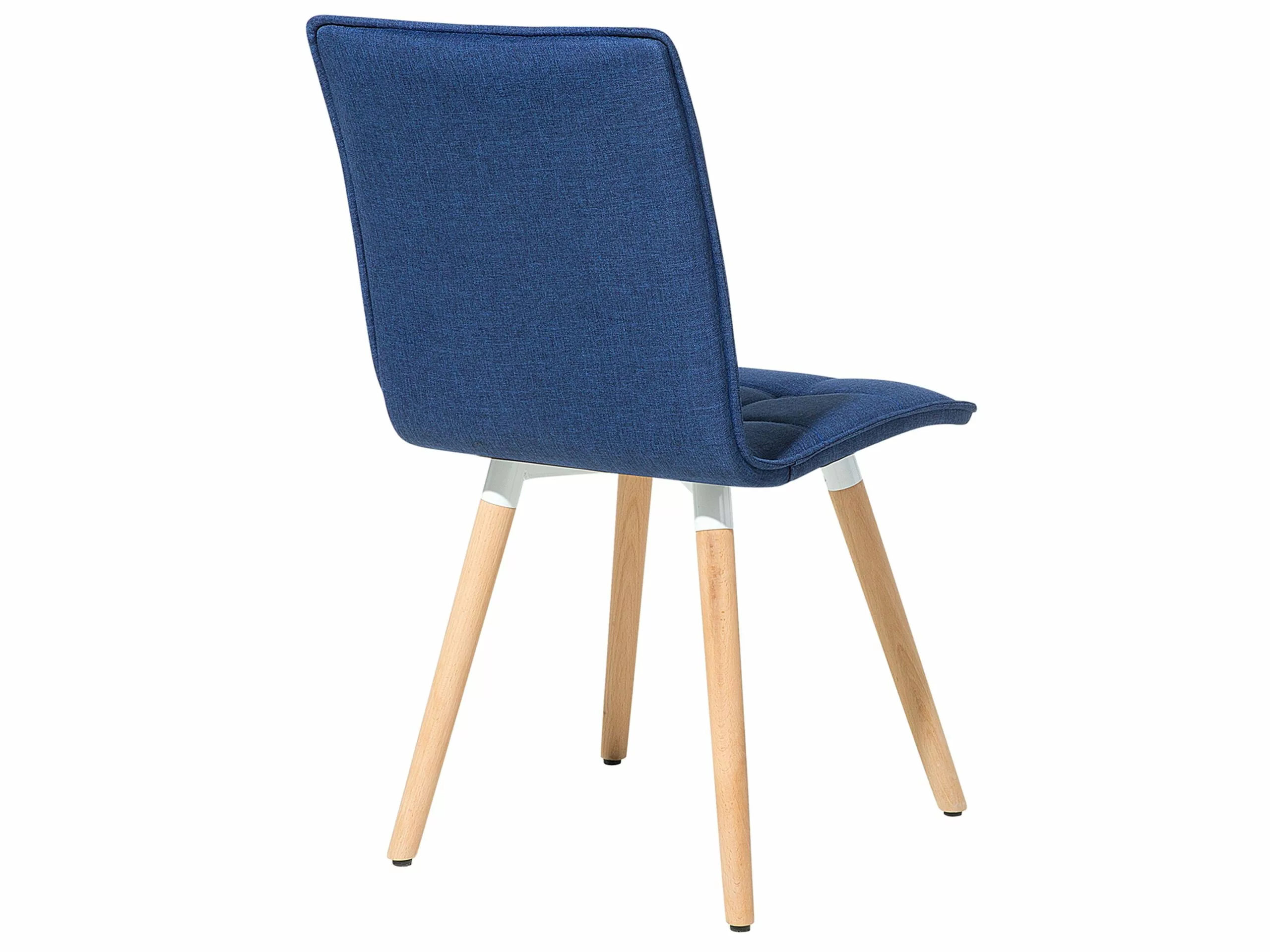 Beliani Conjunto De 2 Sillas De Comedor De Poliéster Azul Marino/madera Clara BROOKLYN - Imagen 10