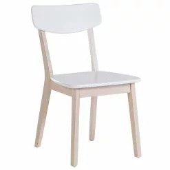 Beliani Conjunto De 2 Sillas De Comedor Blanco/madera Clara SANTOS -Sillas Ventas undef src sa picid 696481 type whitesh image scaled